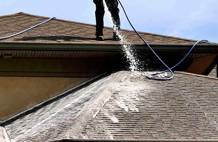 Residential roof washing