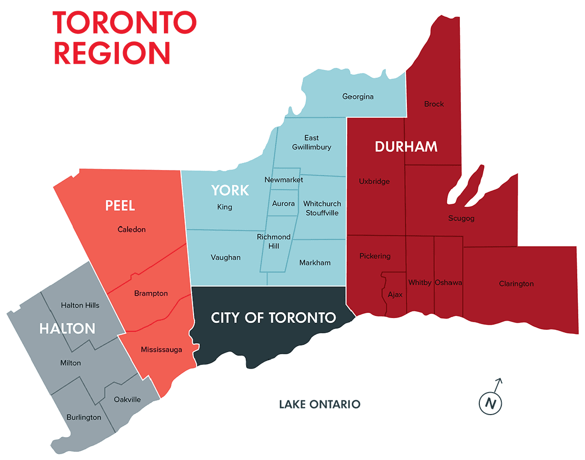 Toronto region map