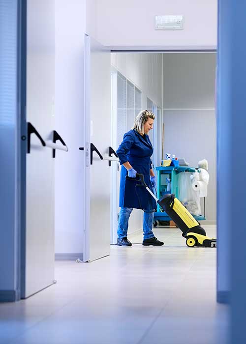 Clean hallway after renovation cleaning