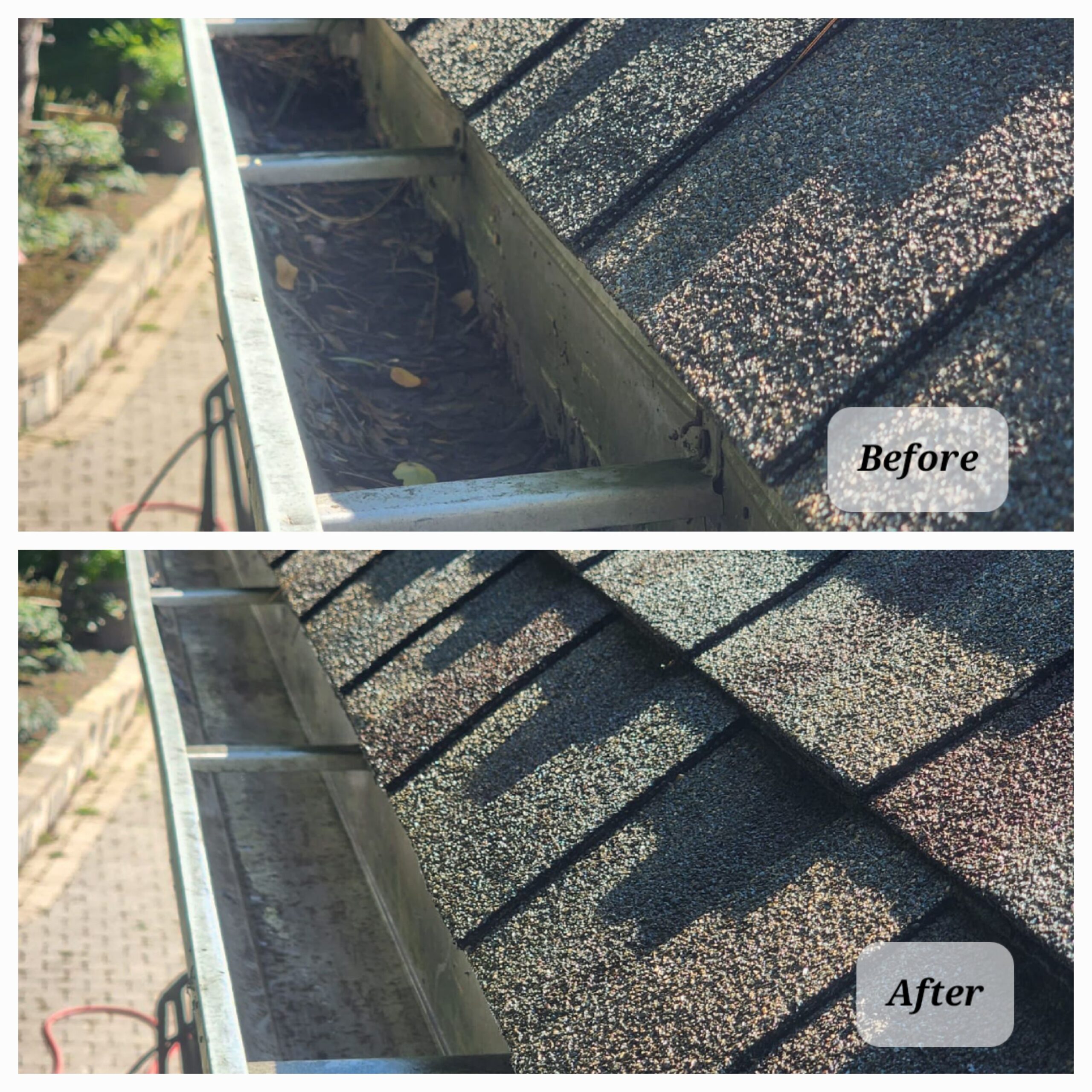 Clogged gutter damage