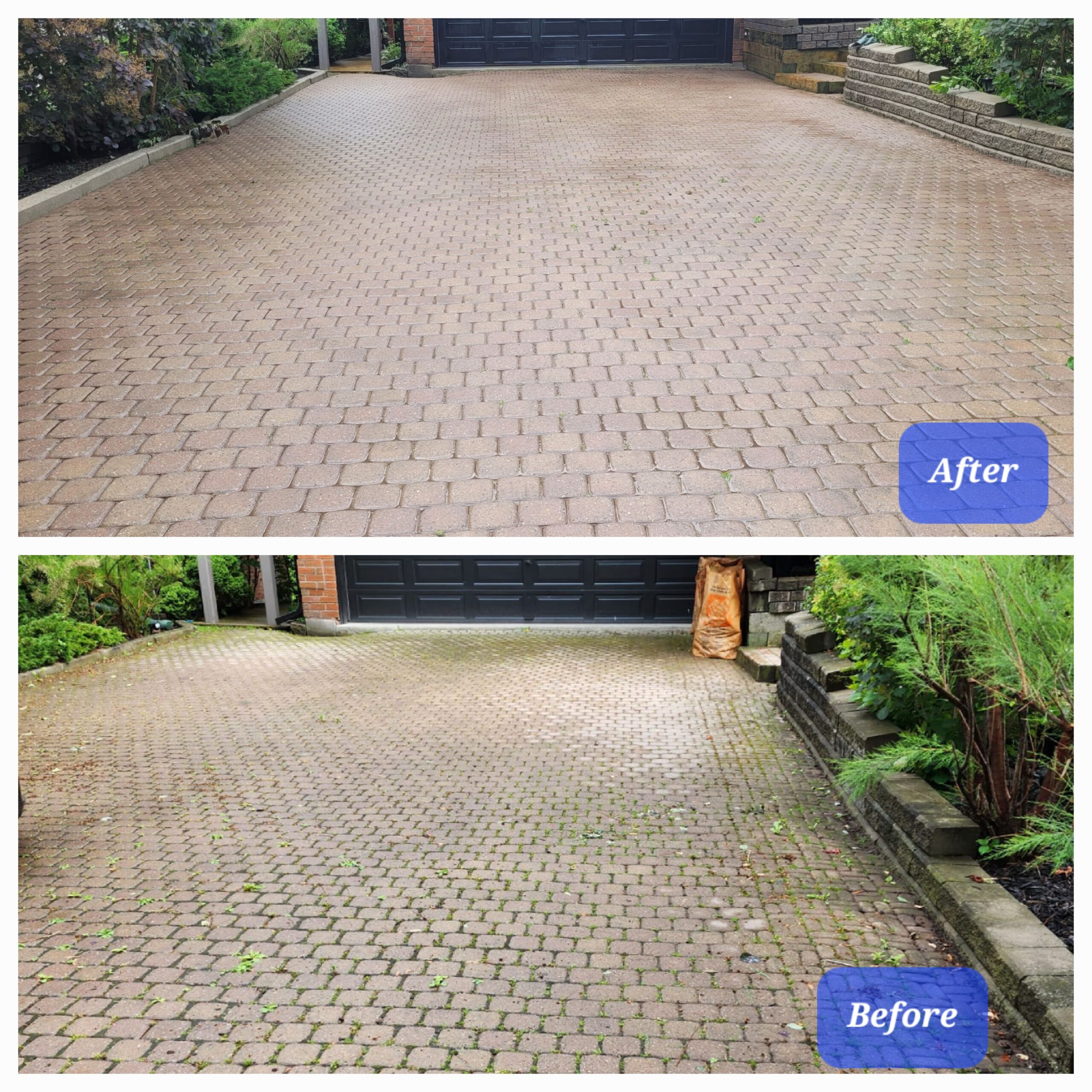 Residential house pressure washing