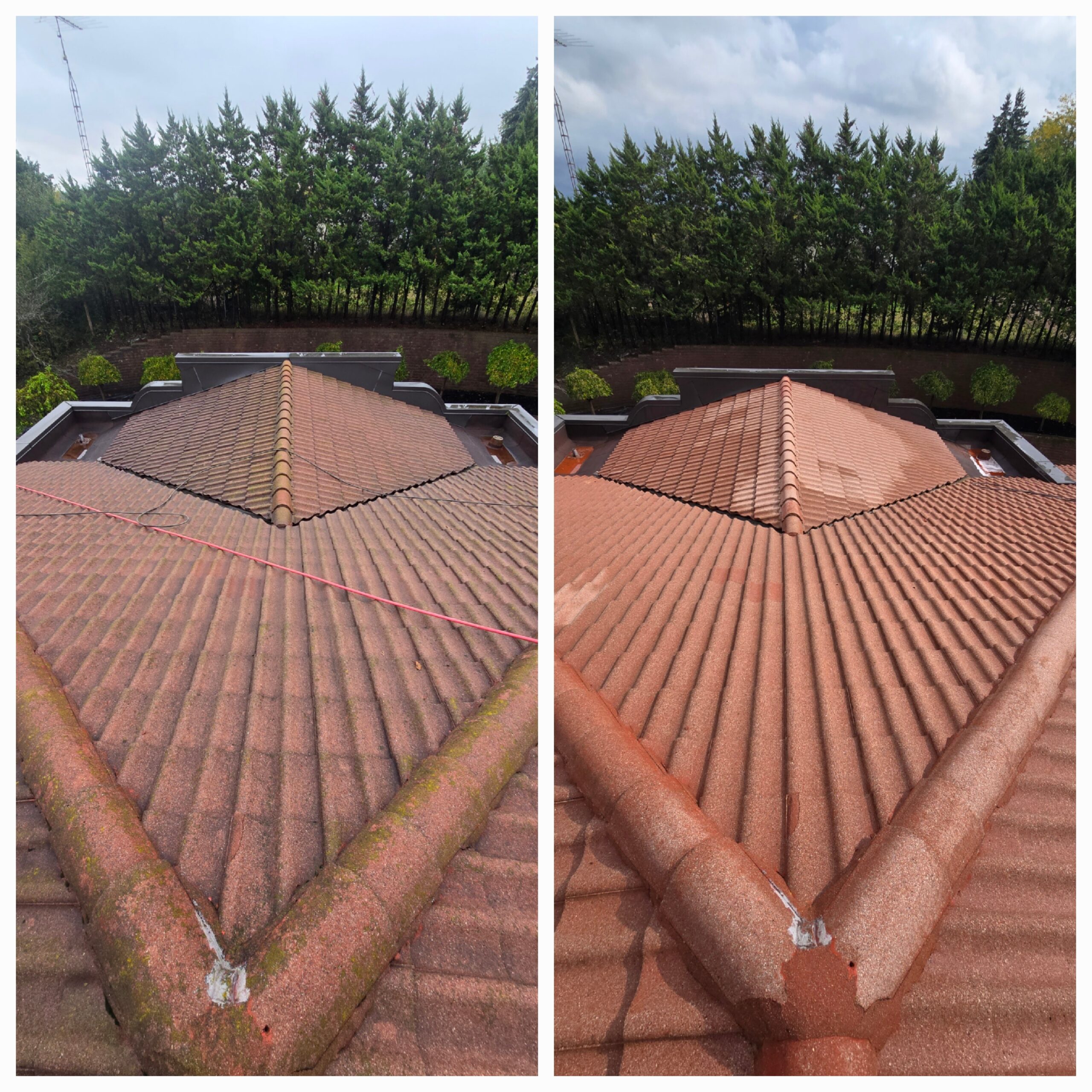 Commercial roof washing services
